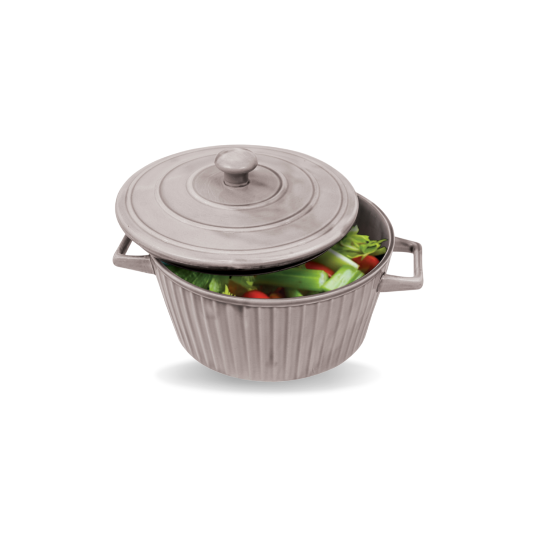 Ceramic Linear Casserole Small for Serving, Grey