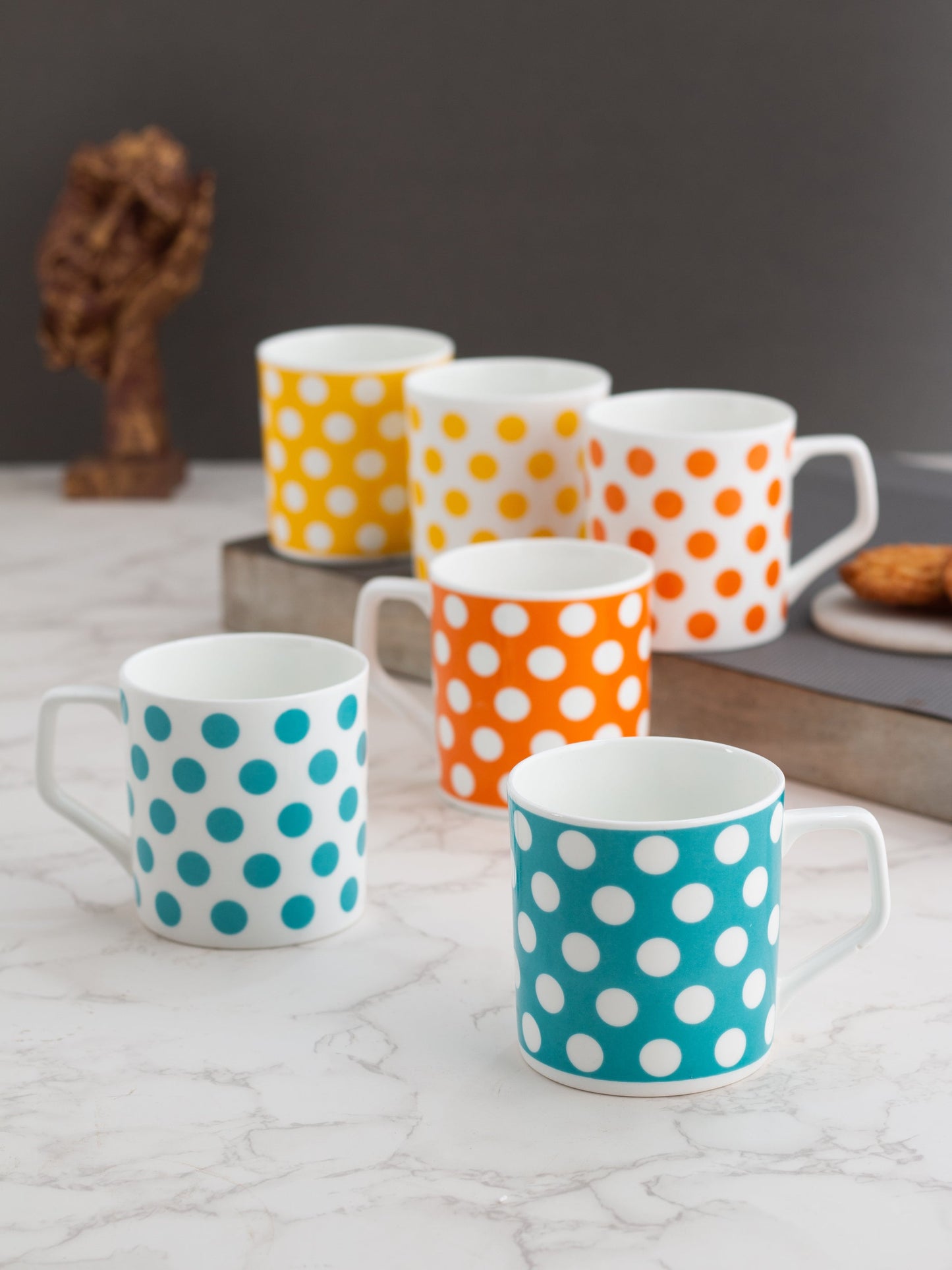 Director Polkadot Coffee & Tea Mugs, 220ml, Set of 6 (380)