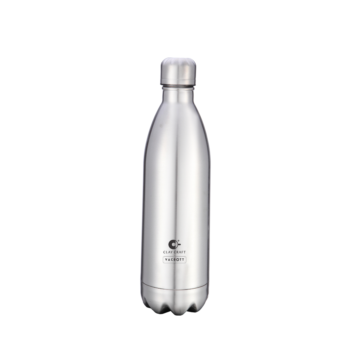 Vacbott Vaccum Bottle, 500ml Stark Double Walled 24 Hours Hot and Cold Water Bottle with Bag, 500 ml, Silver