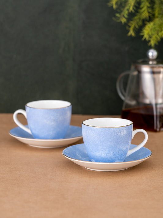 Cream Paradise Cup & Saucer, 210ml, Set of 12 (6 Cups + 6 Saucers) (P503)