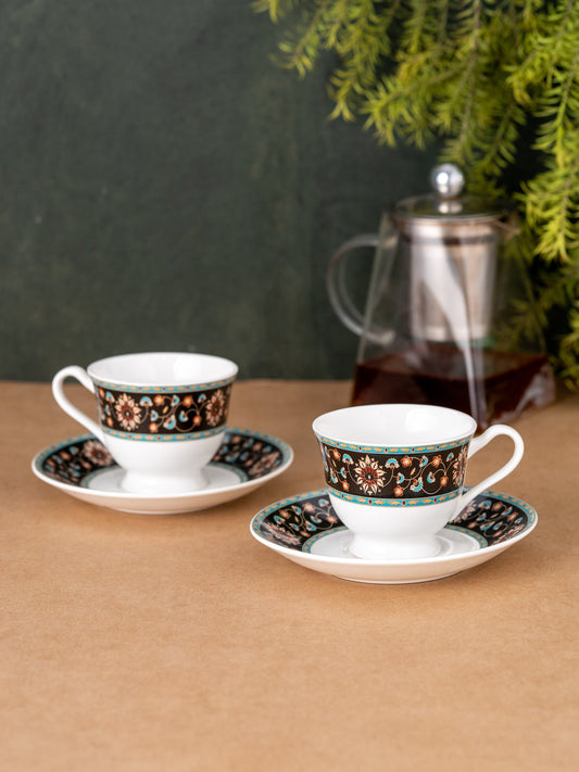 New Georgian Super Cup & Saucer, 210ml, Set of 12 (6 Cups + 6 Saucers) (S366)