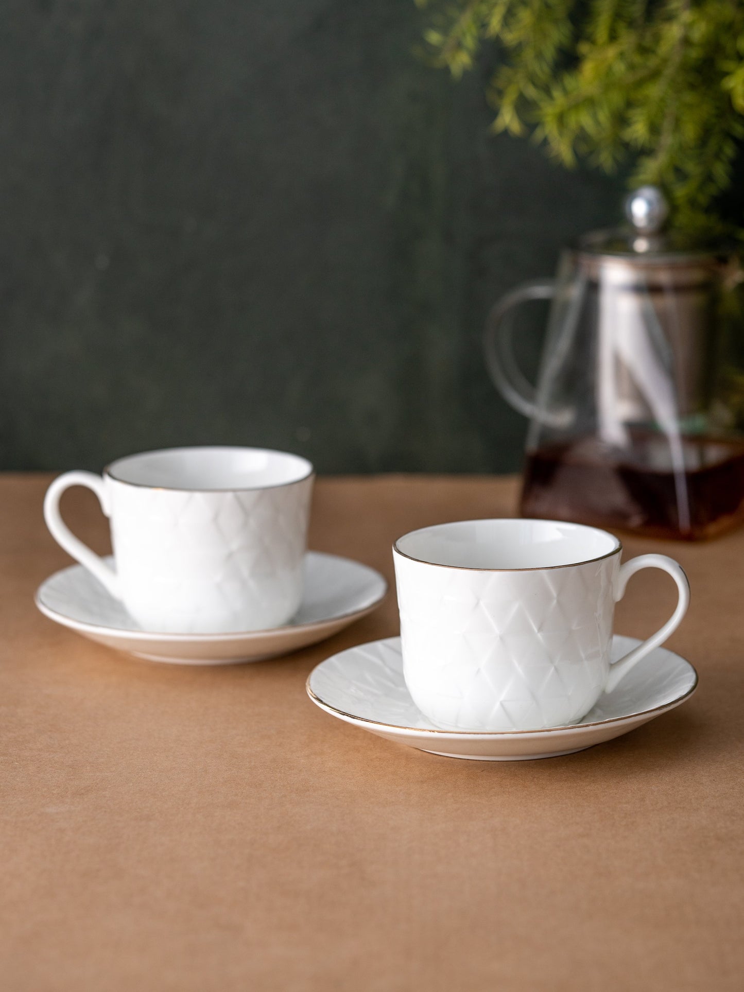 Delta Impression Cup & Saucer, 210ml, Set of 12 (6 Cups + 6 Saucers) (1101)