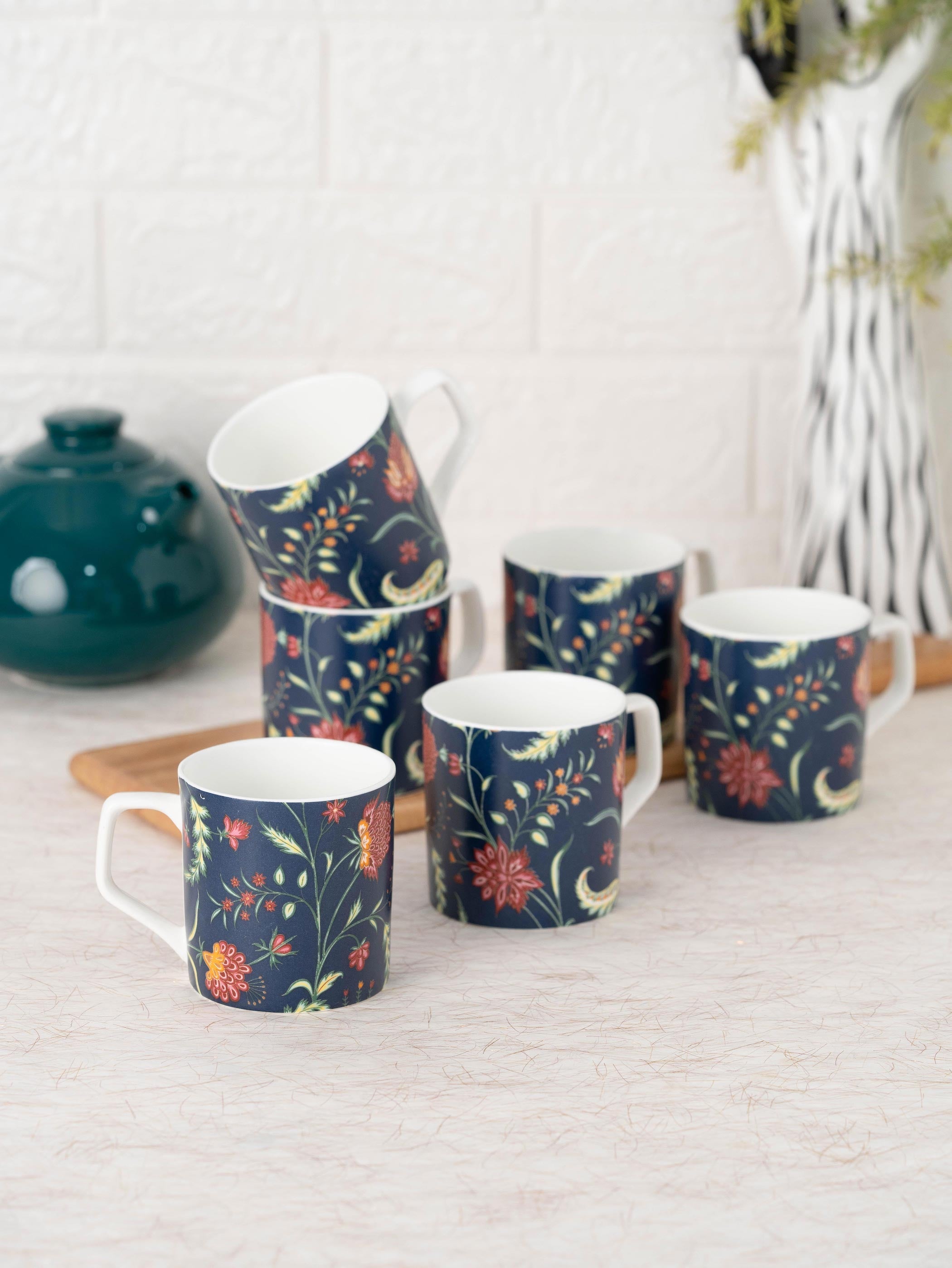 JCPL Gardenia Director Coffee Mug/ Tea Cup, 220ml, Set of 6, GS304