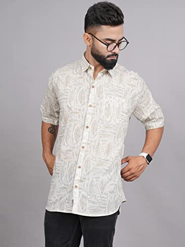 Living Roots 100% Cotton || Casual Shirts for Men || Printed Vacation Ready Holiday Stylish Shirts (M-1PC-023-M)