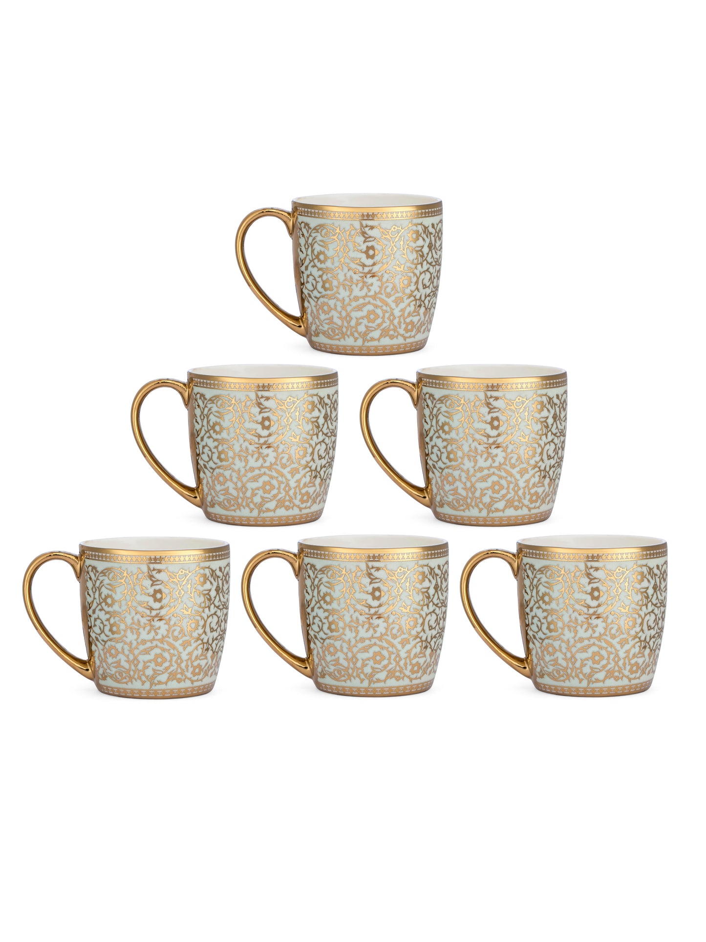 Alton Ebony Coffee & Tea Mugs, 220ml, Set of 6 (E646)