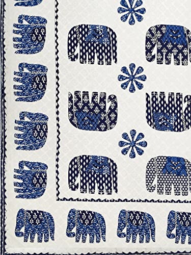 LIVING ROOTS 100% Cotton Dohar King Size Reversible Hand Block Printed Malmal Summer Dohar (21-011-A)