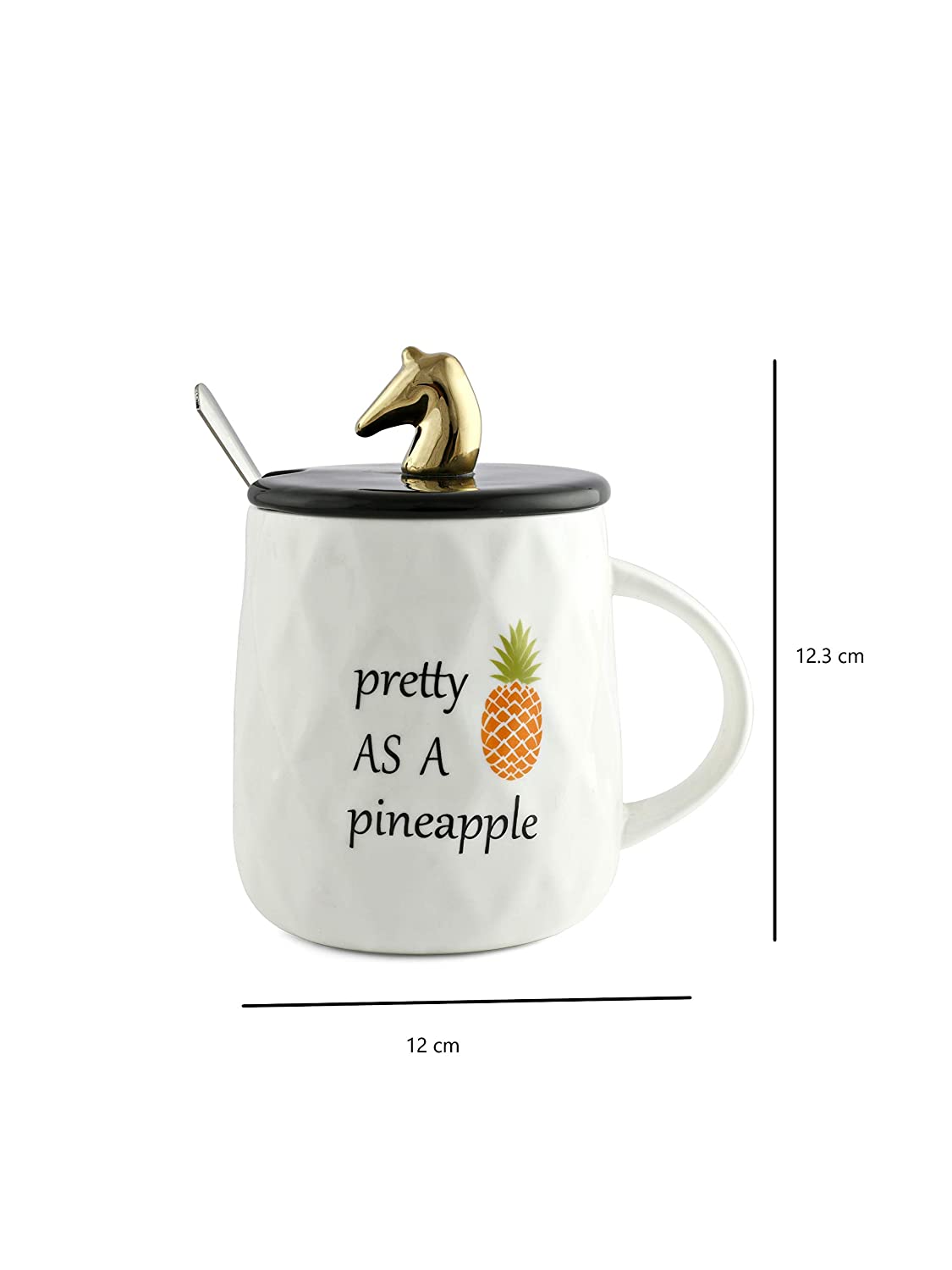 JCPL Zest Pineapple Coffee & Milk Mug, 330ml, 1 Piece (PN02)