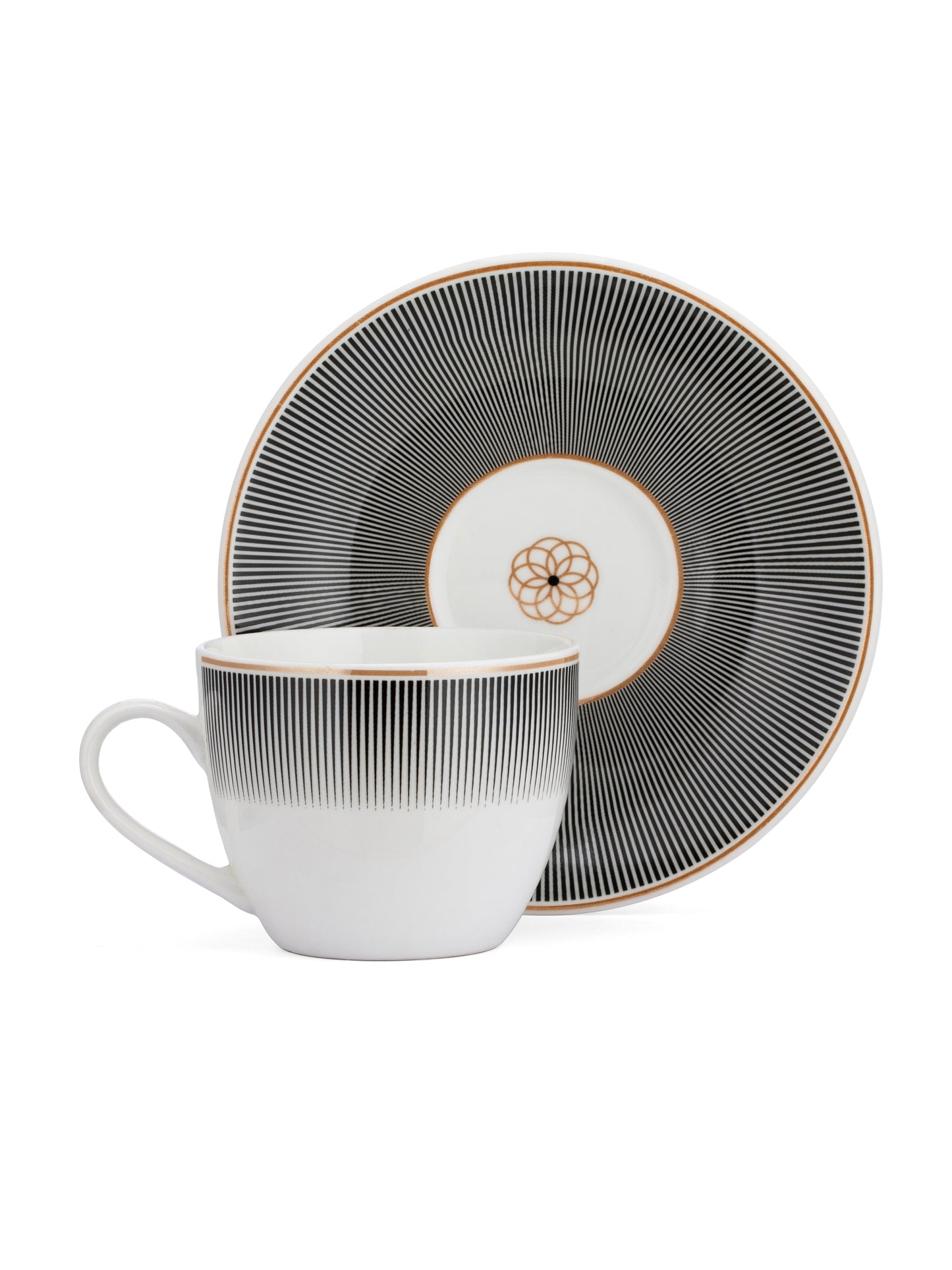 Cream Super Cup & Saucer, 210ml, Set of 12 (6 Cups + 6 Saucers) (S303)