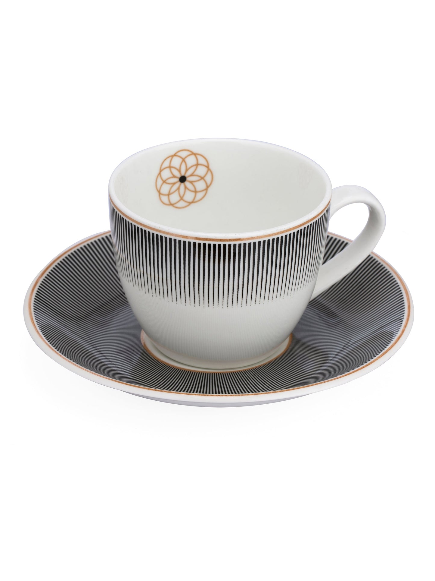 Cream Super Cup & Saucer, 210ml, Set of 12 (6 Cups + 6 Saucers) (S303)