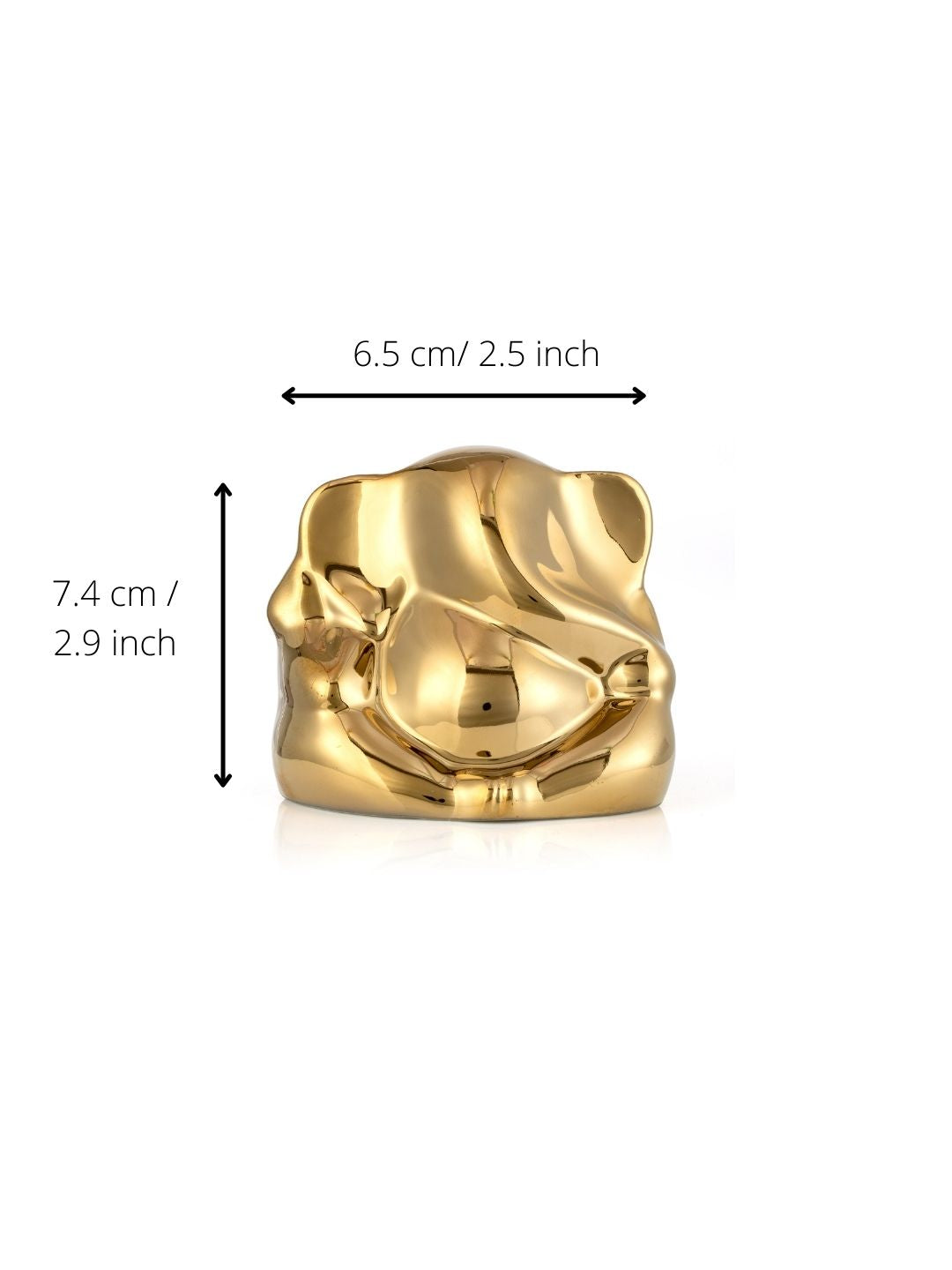 Clay Craft Mini Ganesha Gold Toned Statue for Home Decor