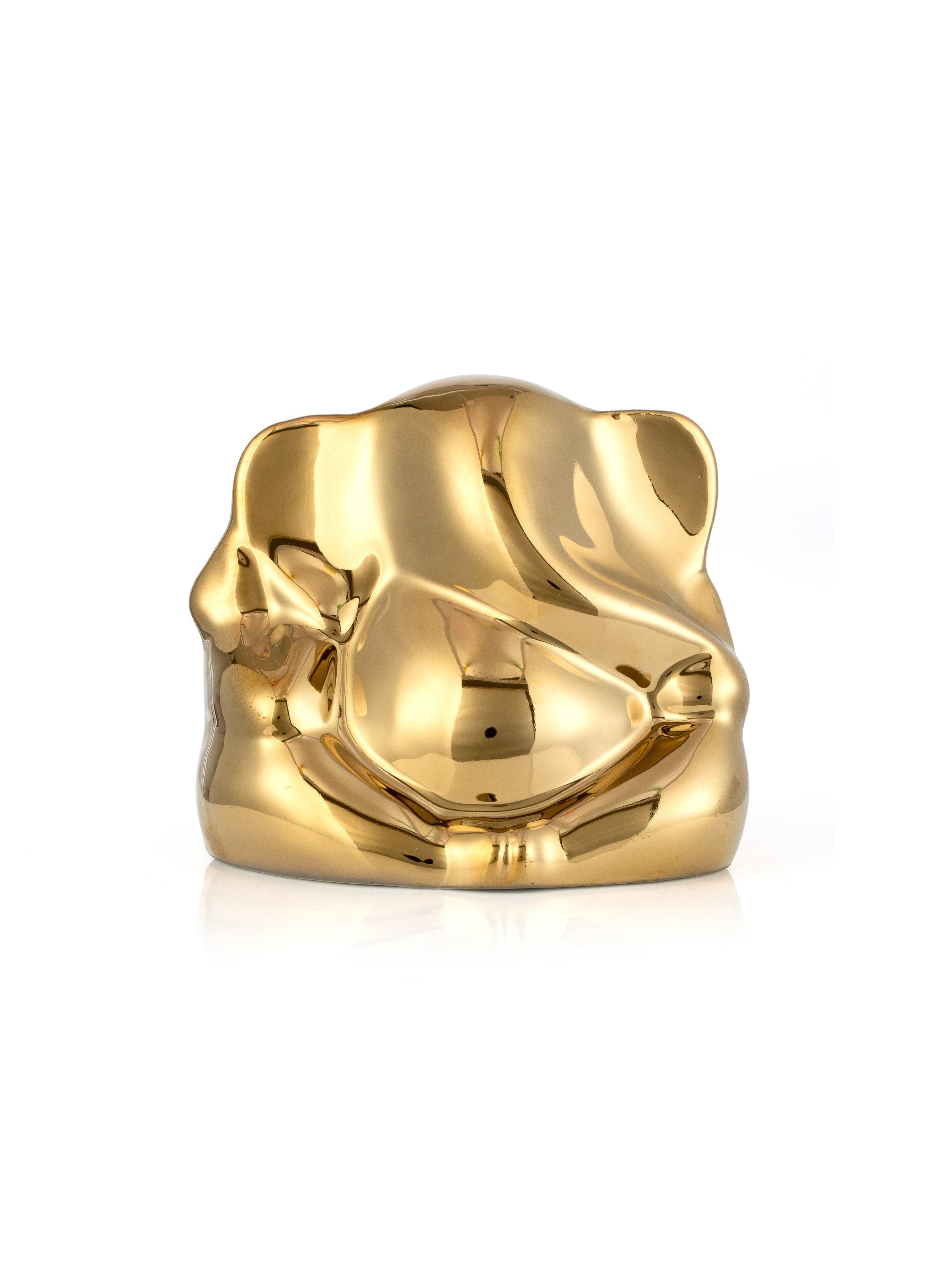 Clay Craft Mini Ganesha Gold Toned Statue for Home Decor