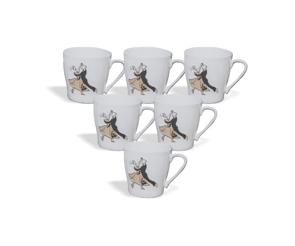 Swirl Coffee & Tea Mugs, 220ml, Set of 6 (375)