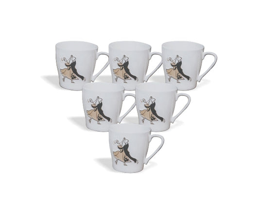 Swirl Coffee & Tea Mugs, 220ml, Set of 6 (375)