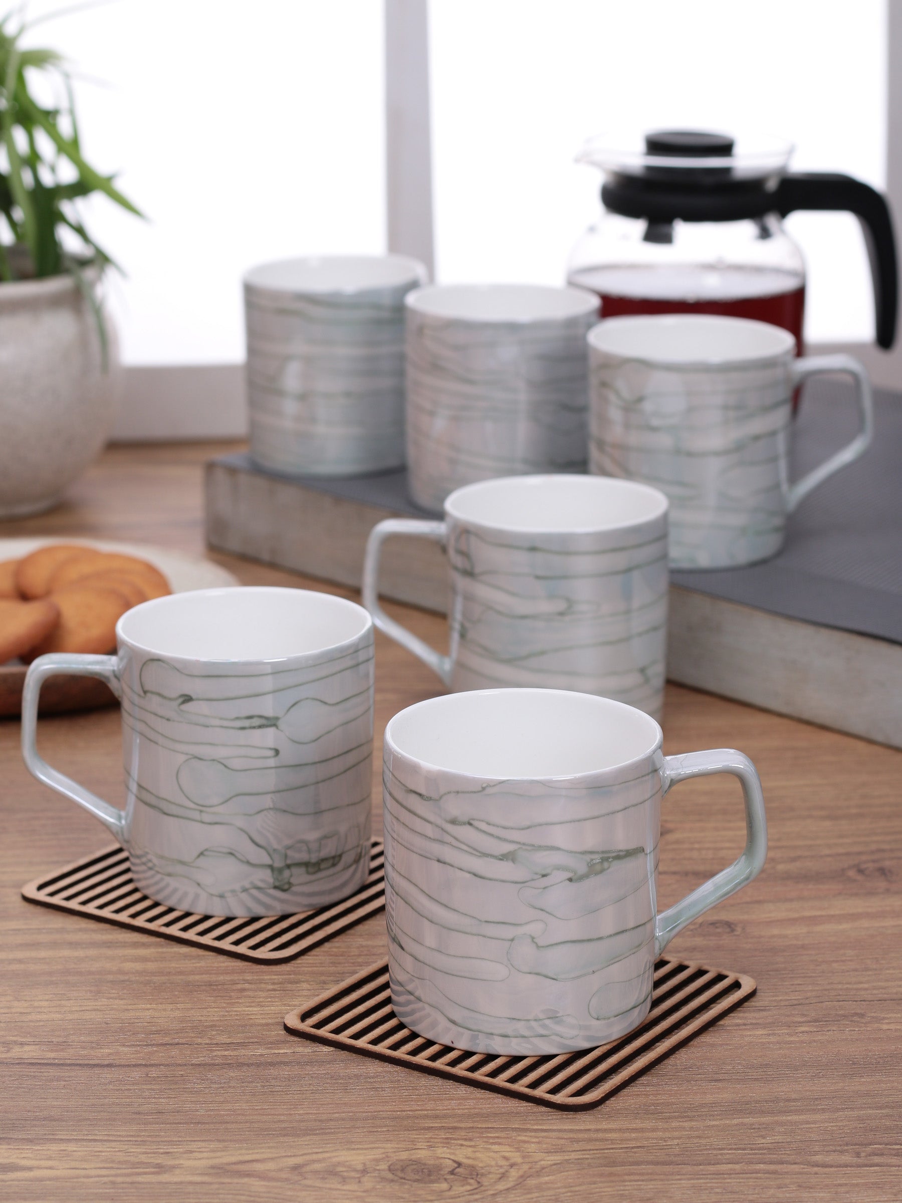 Director Pearl Coffee & Tea Mugs, 220ml, Set of 6 (P2)