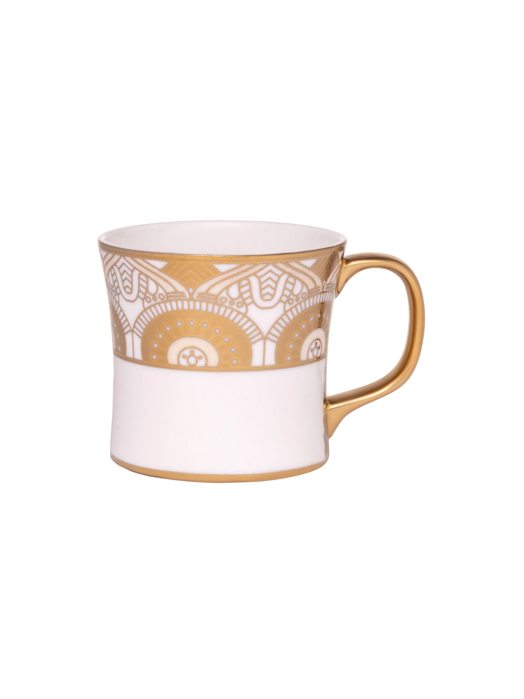 Liza Ebony Coffee & Tea Mugs, 140ml, Set of 6 (E639) - Clay Craft India