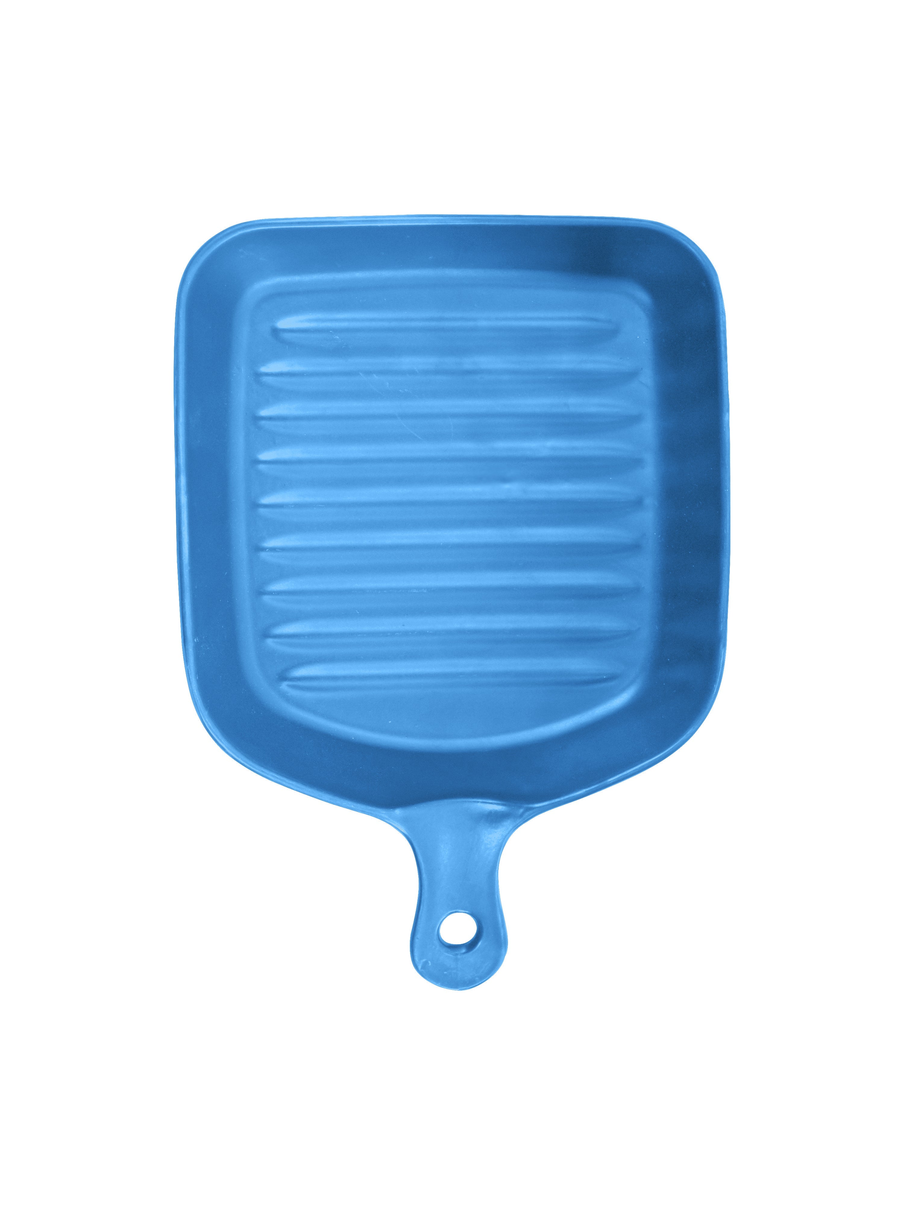 Ceramic Square Grill Plates for Serving, Blue
