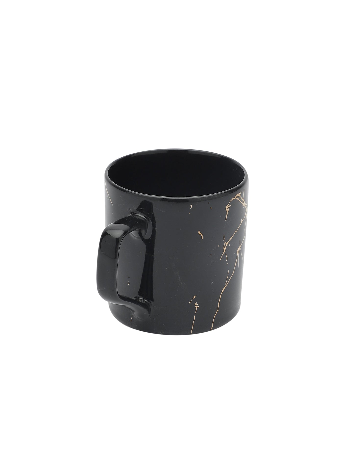 Director Marble Monochrome Black Gold Coffee & Tea Mugs, 220ml, Set of 6