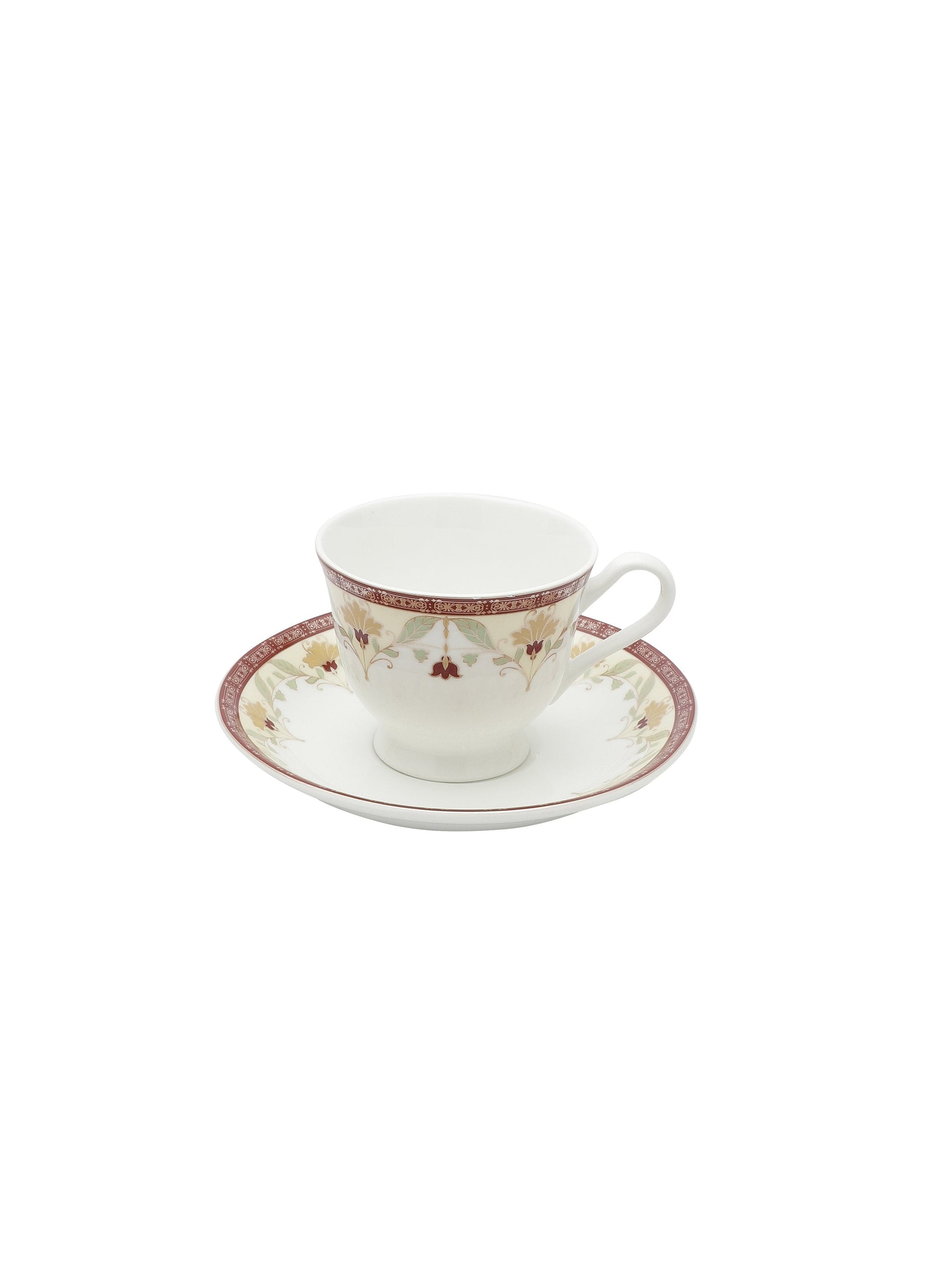 New Georgian Super Cup & Saucer Sets of 12 (6+6) (S387) - Clay Craft India