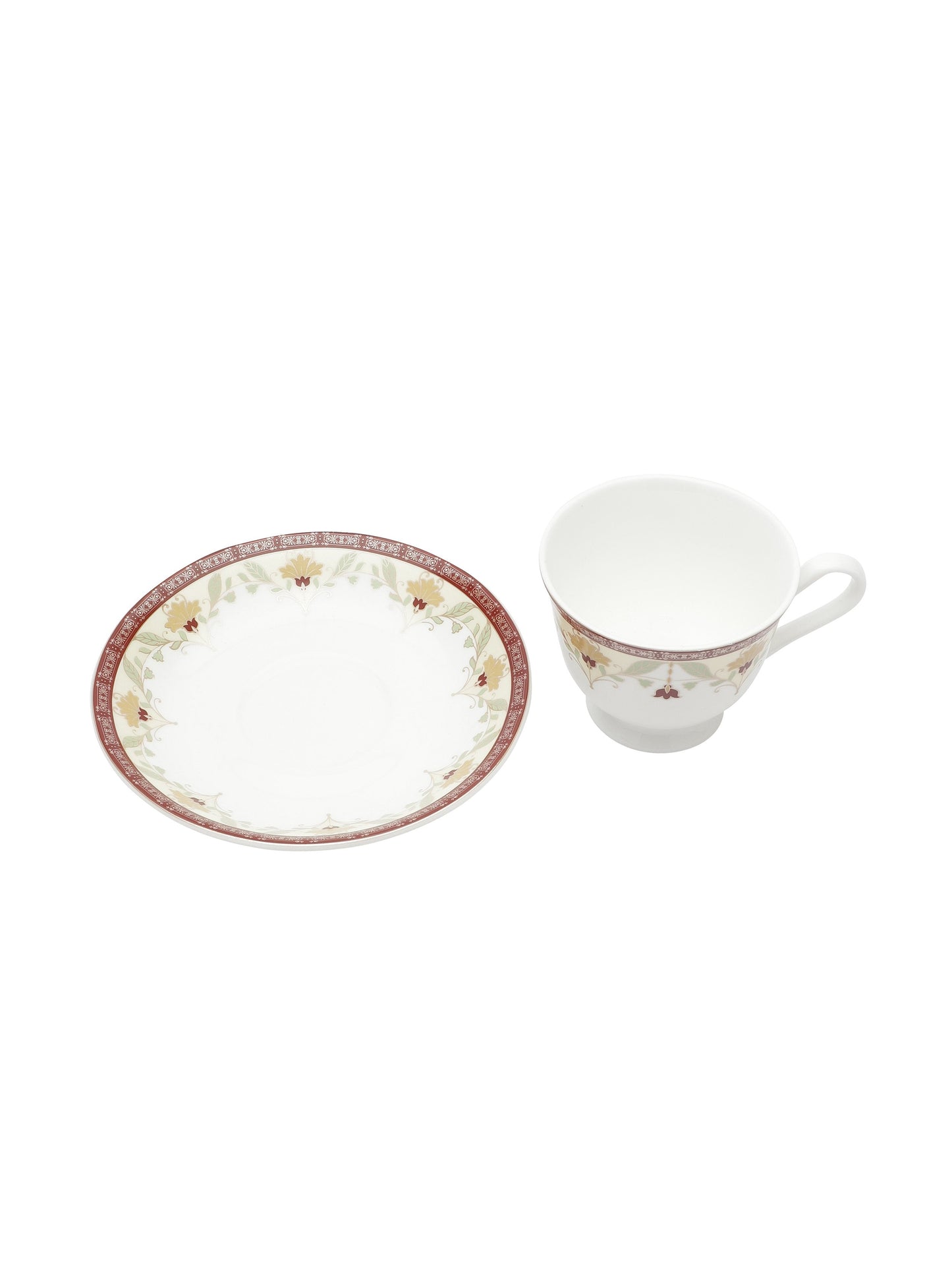 New Georgian Super Cup & Saucer Sets of 12 (6+6) (S387) - Clay Craft India