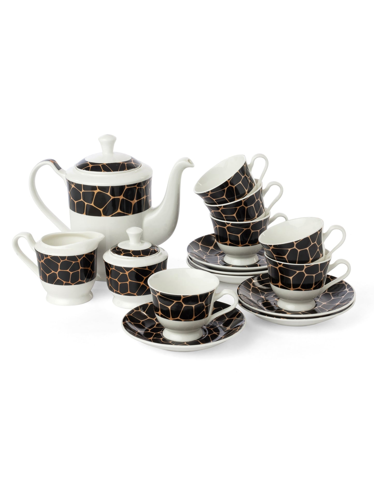 New Georgian Black Nest Tea Set of 15 (S361)