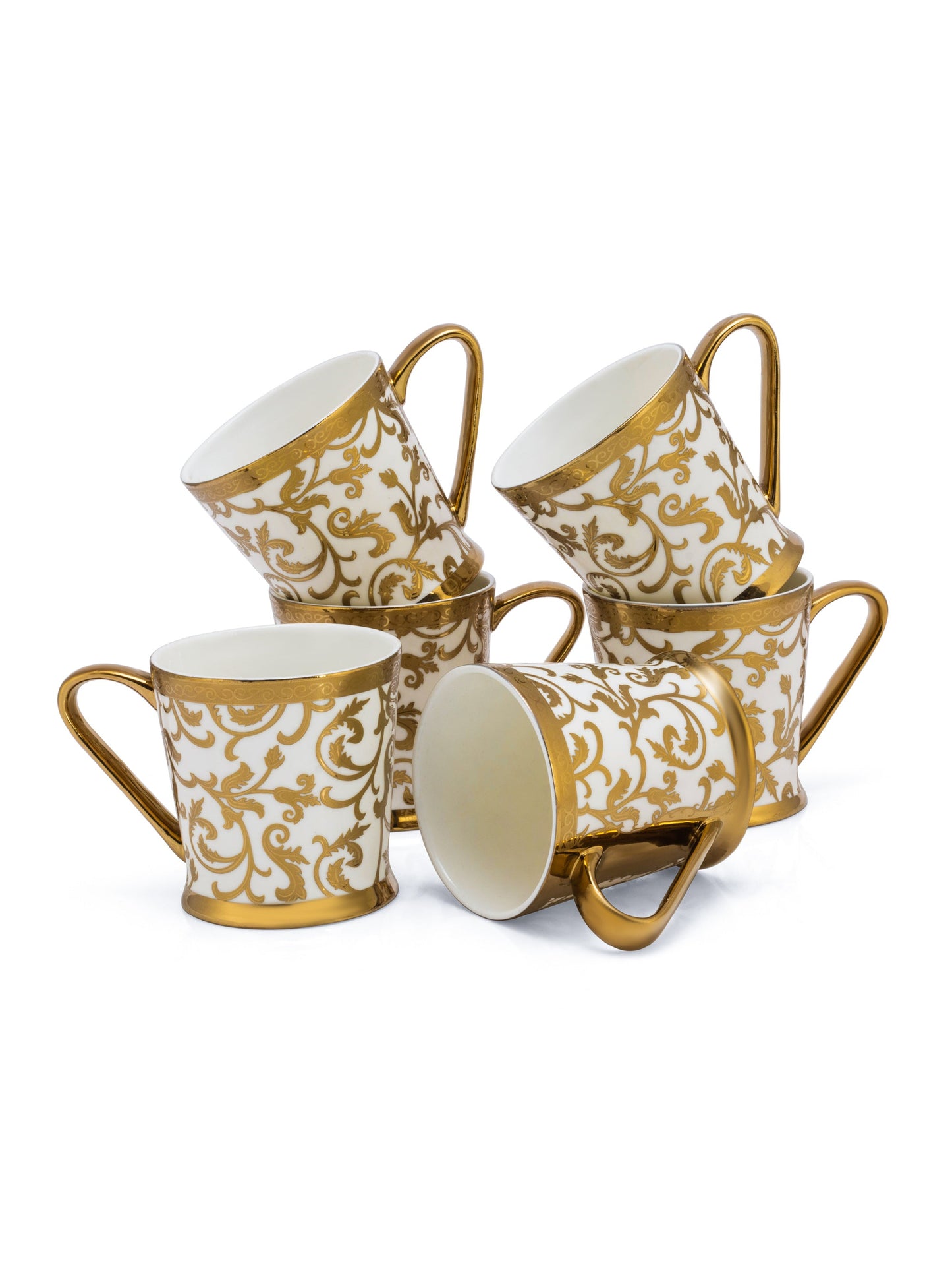 Peter Ebony Coffee & Tea Mugs, 150ml, Set of 6 (E696)