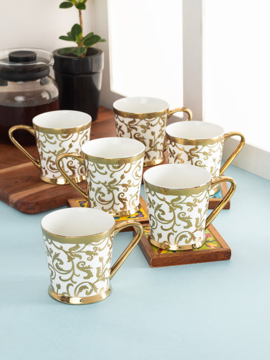 Peter Ebony Coffee & Tea Mugs, 150ml, Set of 6 (E696)