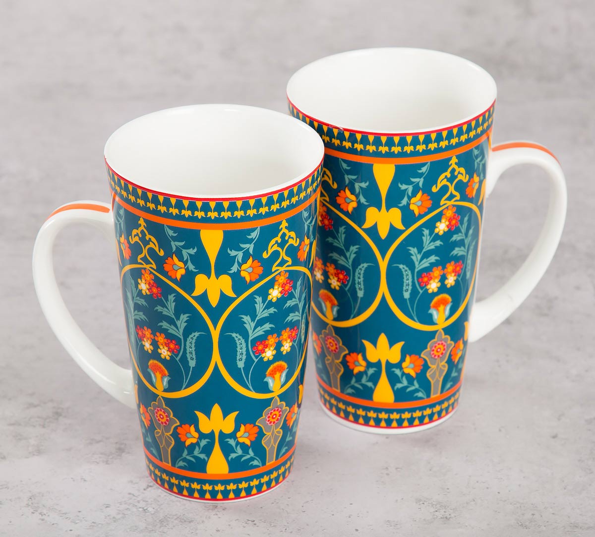 India Circus Swirling Safari Tall Milk/Coffee Mugs 600ml Set of 2