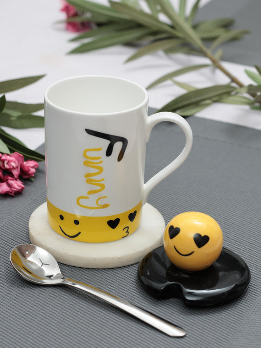 JCPL Marc Zest Smiley Coffee & Milk Mug, 330ml, 1 Piece (SH02)