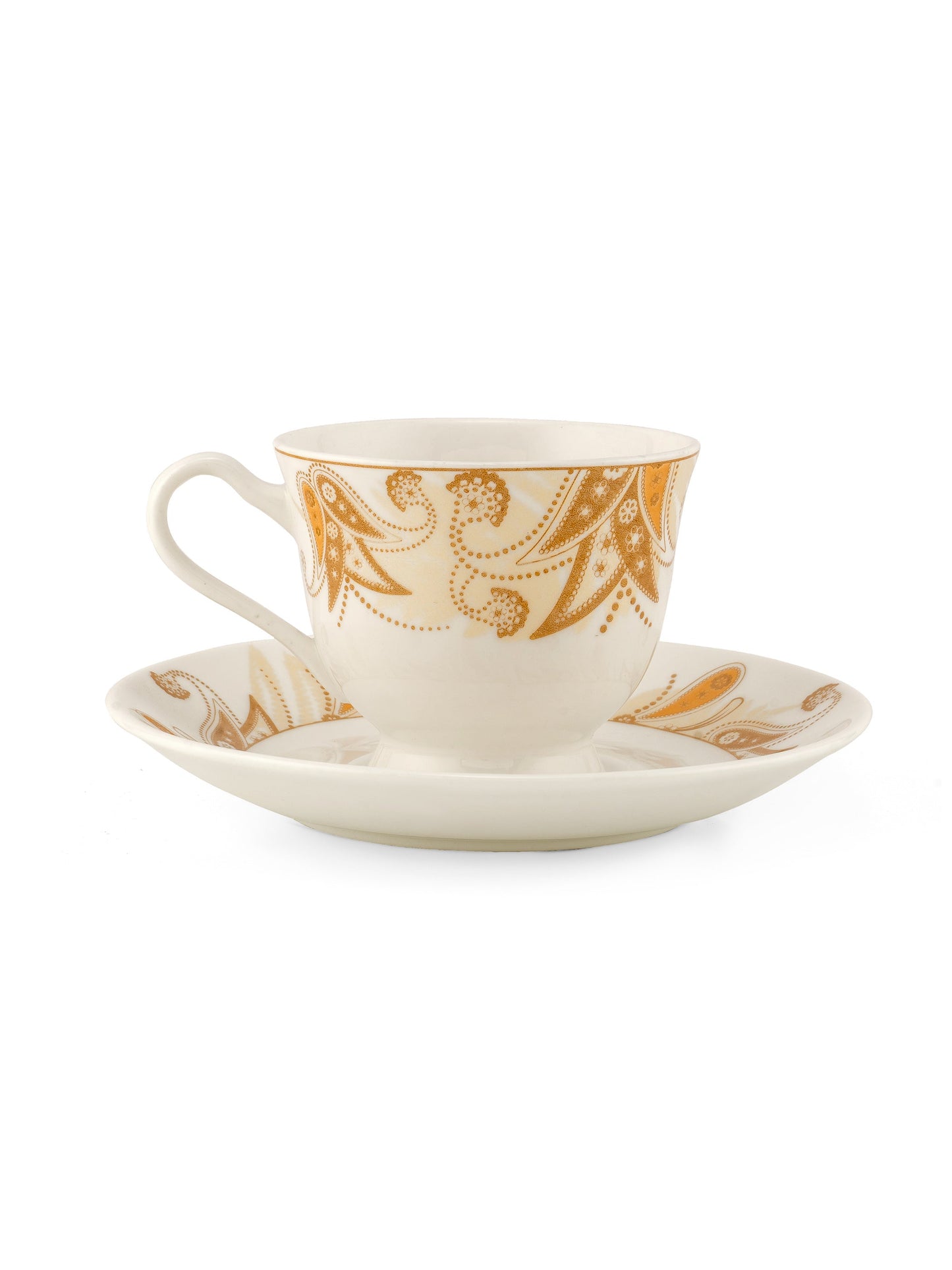 New Georgian Super Cup & Saucer, 210ml, Set of 12 (6 Cups + 6 Saucers) (S364)