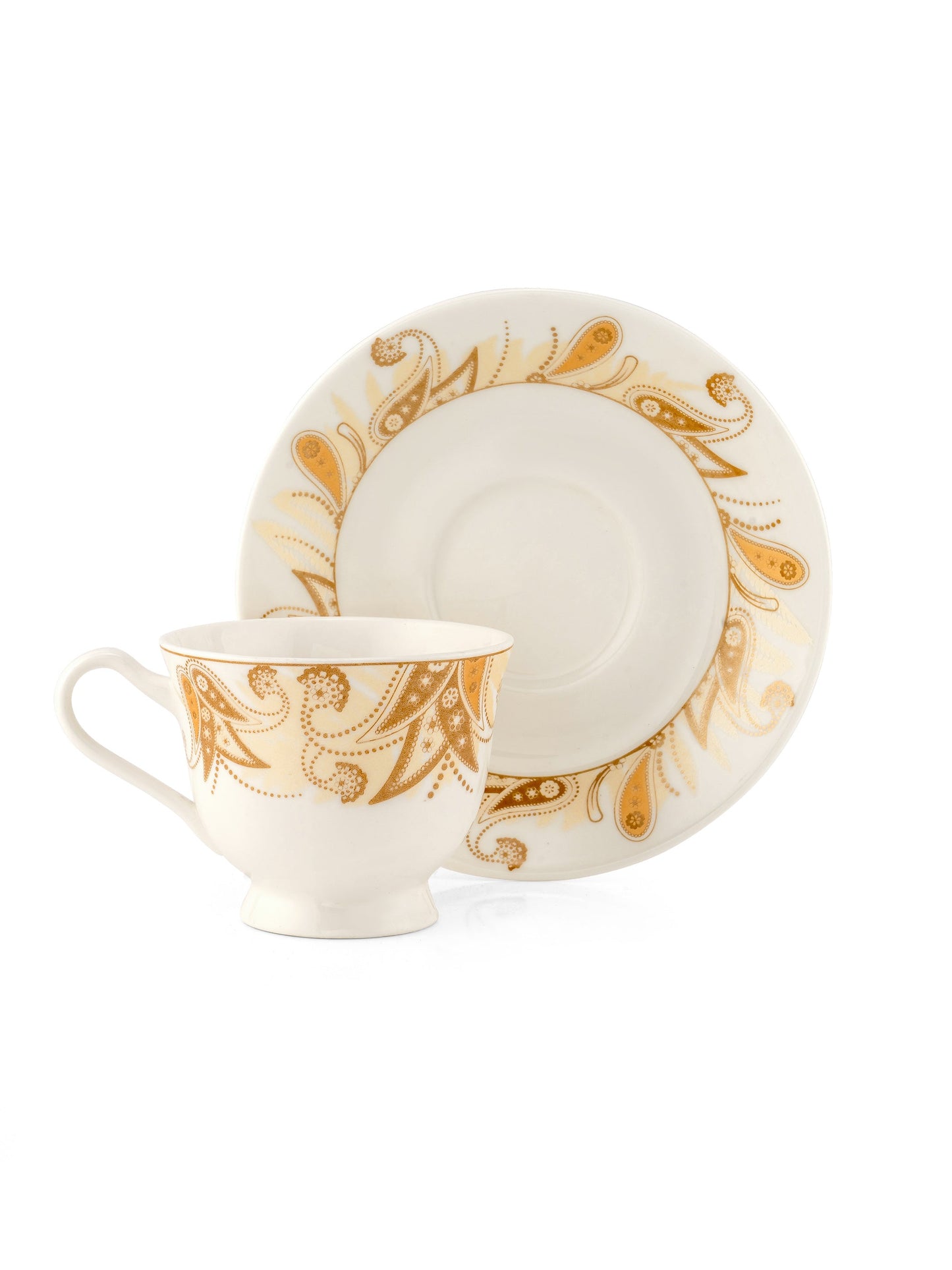 New Georgian Super Cup & Saucer, 210ml, Set of 12 (6 Cups + 6 Saucers) (S364)