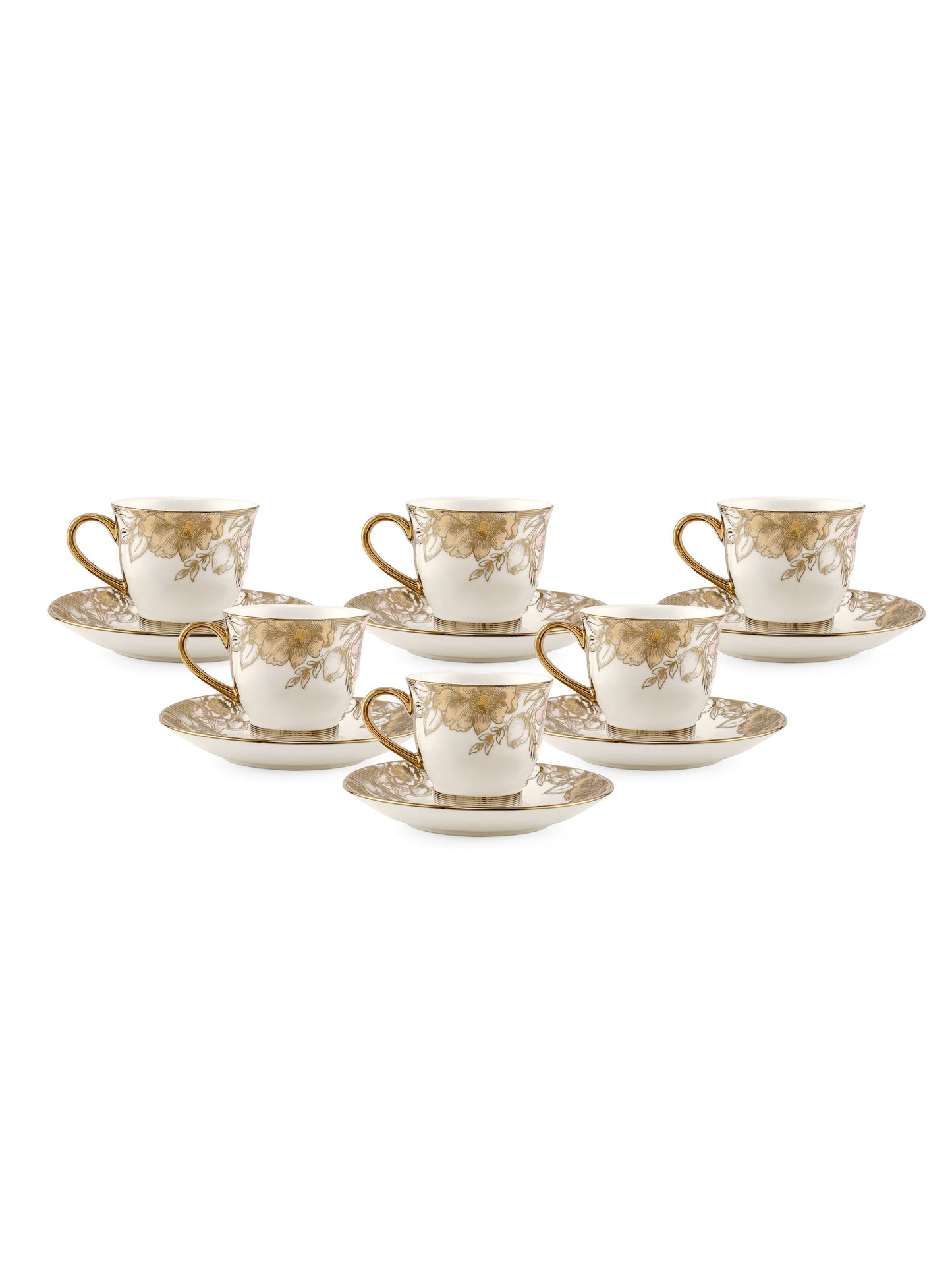 Classic Crib Ebony Cup & Saucer Set of 12 (E695)