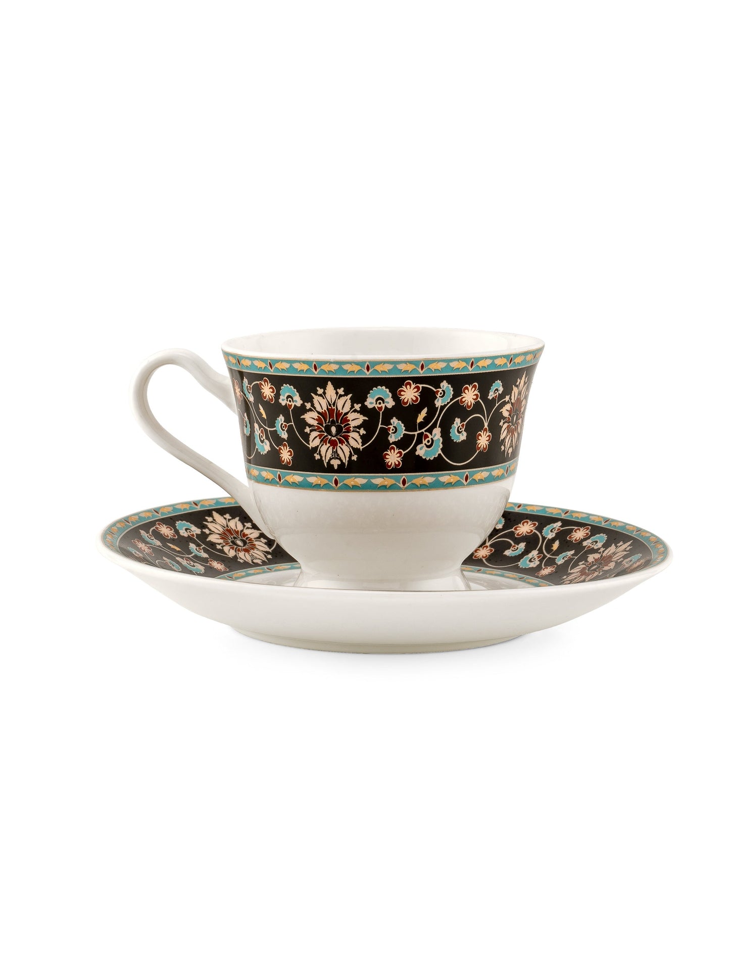 New Georgian Super Cup & Saucer, 210ml, Set of 12 (6 Cups + 6 Saucers) (S366)