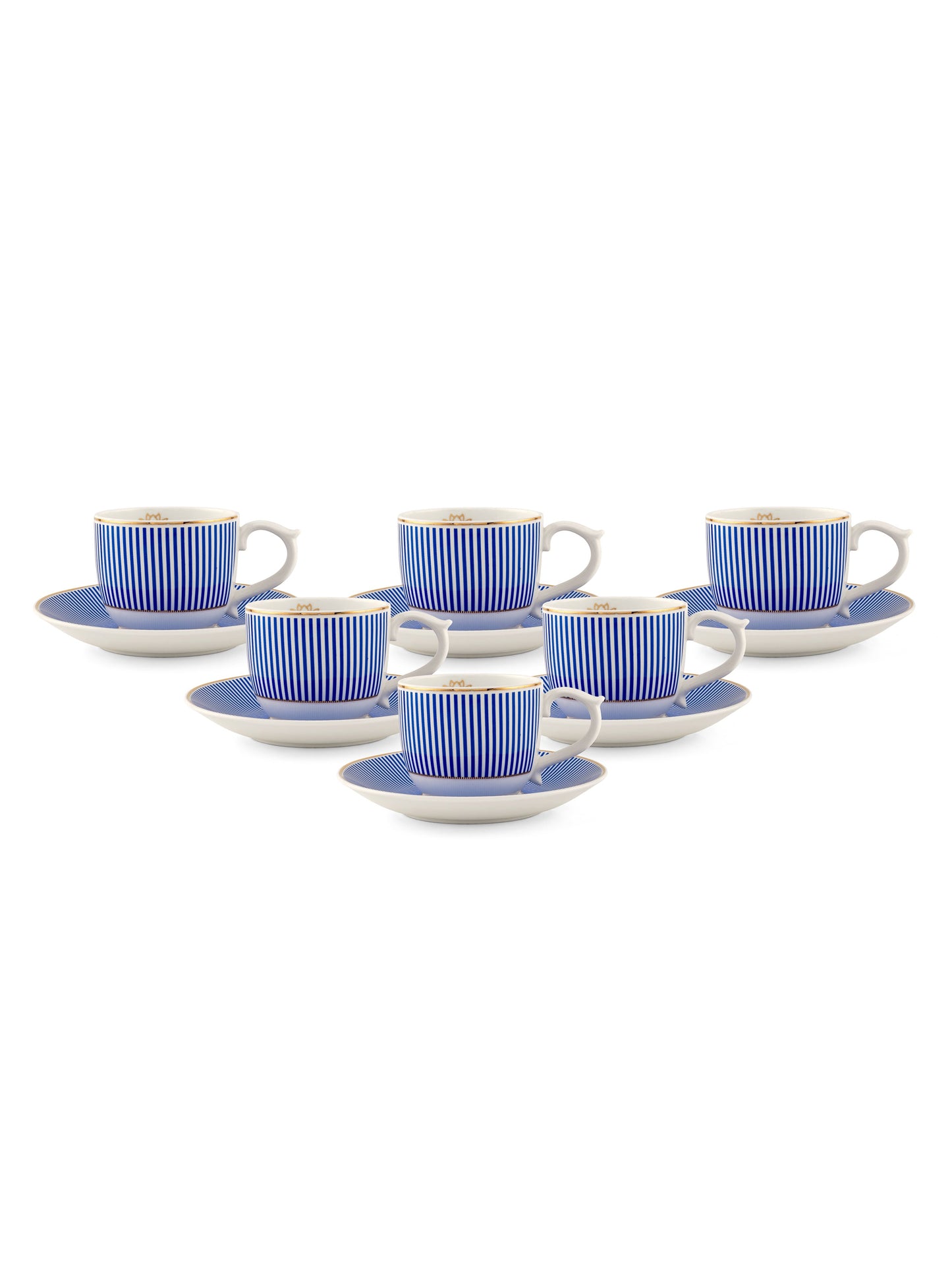 Maharani Noir Cup & Saucer, 210ml, Set of 12 (6 Cups + 6 Saucers) (404)