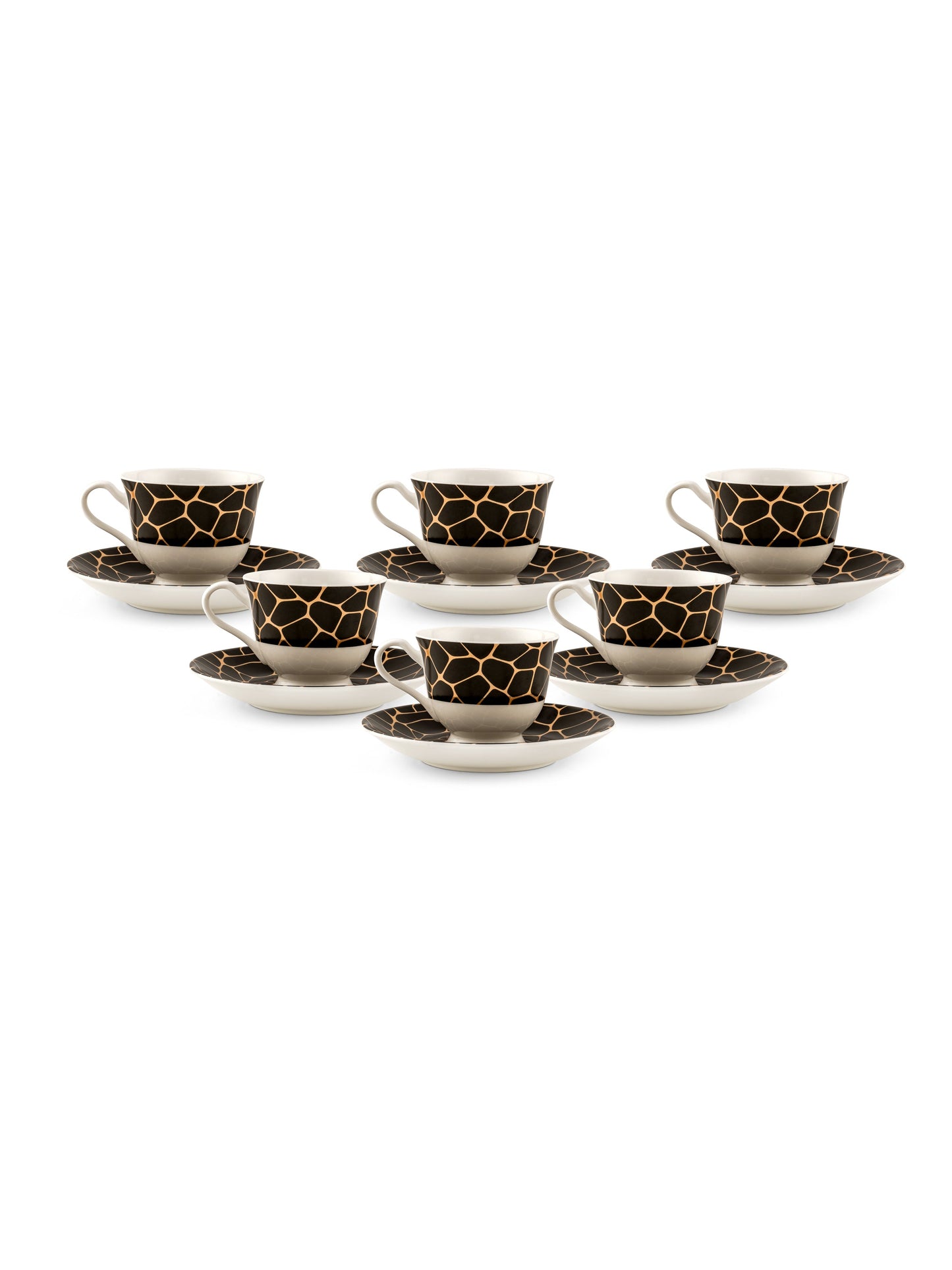 New Georgian Super Cup & Saucer, 210ml, Set of 12 (6 Cups + 6 Saucers) (S361)