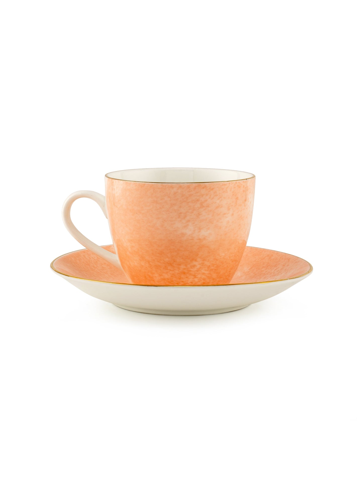 Cream Paradise Cup & Saucer, 210ml, Set of 12 (6 Cups + 6 Saucers) (P502)