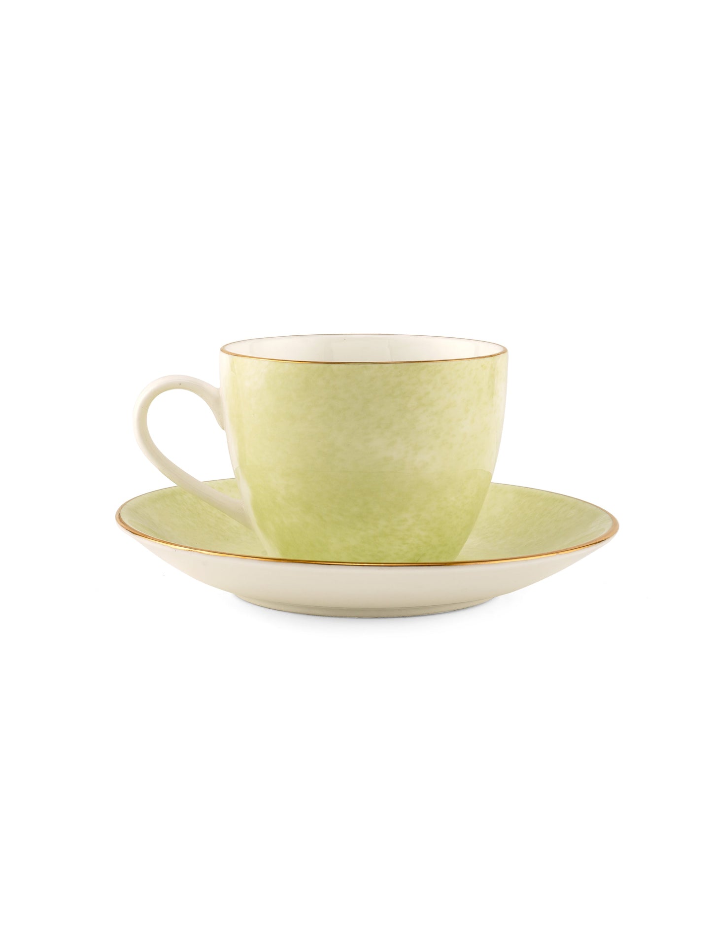 Cream Paradise Cup & Saucer, 210ml, Set of 12 (6 Cups + 6 Saucers) (P504)