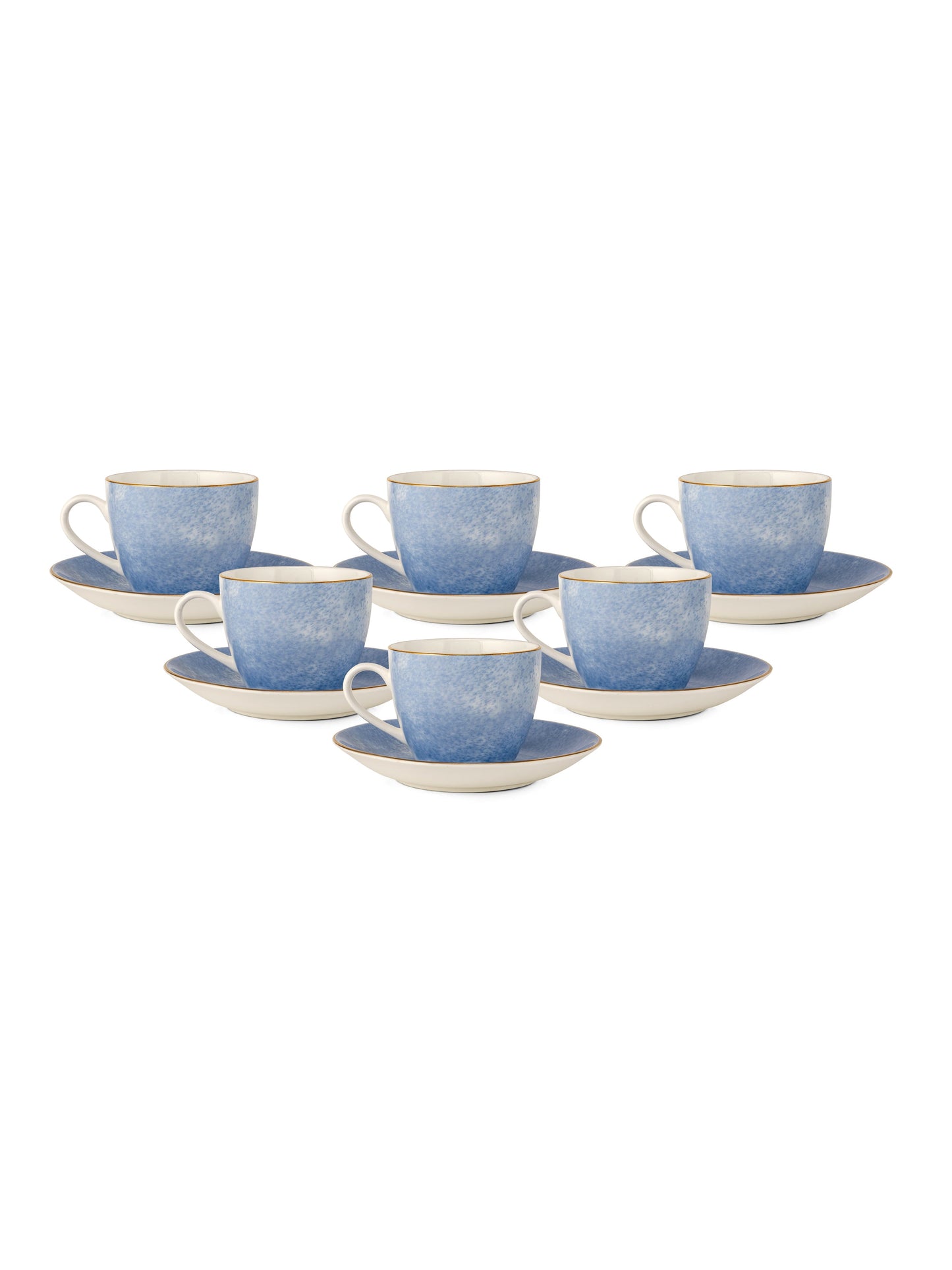 Cream Paradise Cup & Saucer, 210ml, Set of 12 (6 Cups + 6 Saucers) (P503)