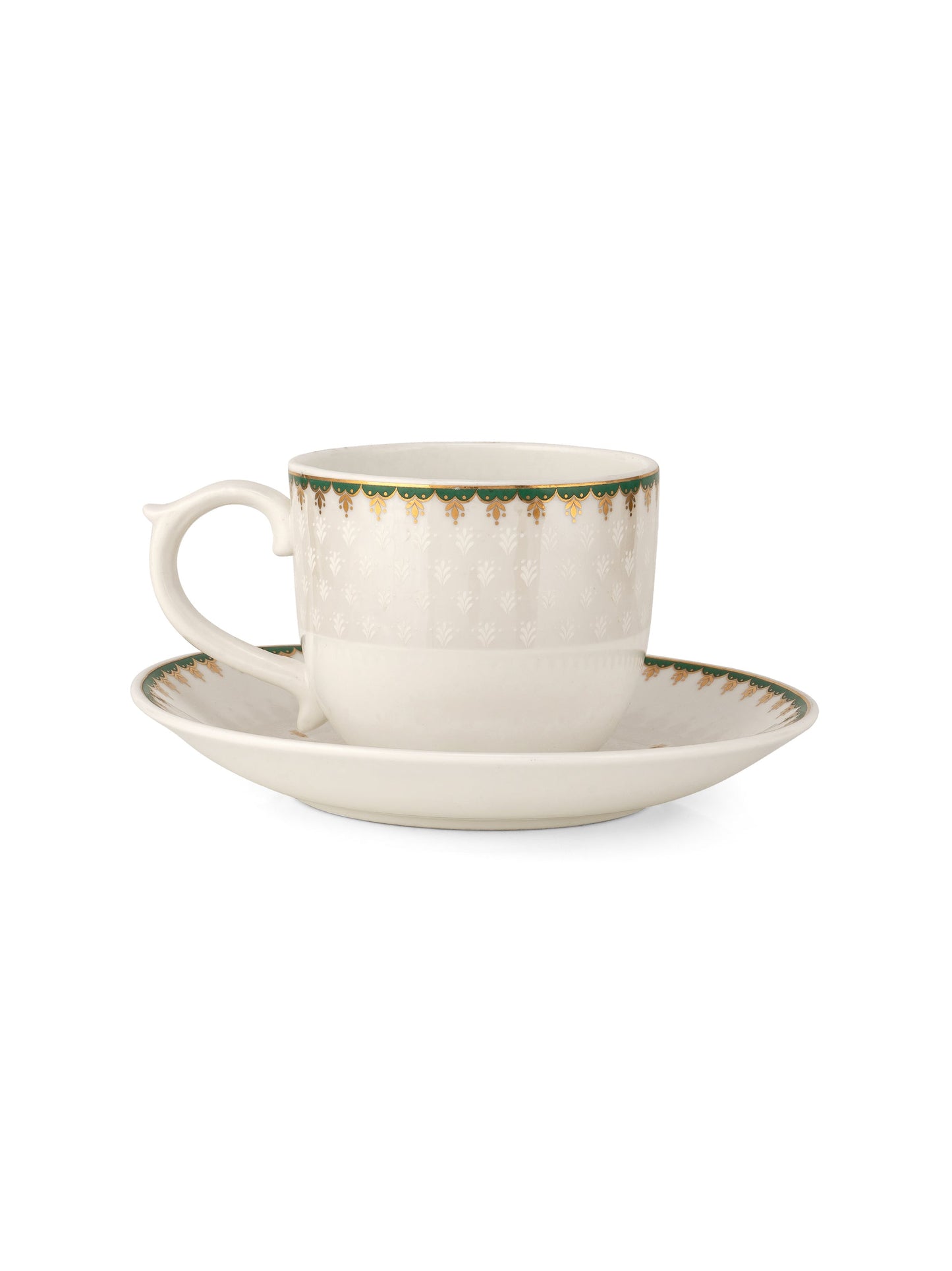 Maharani Noir Cup & Saucer, 210ml, Set of 12 (6 Cups + 6 Saucers) (401)