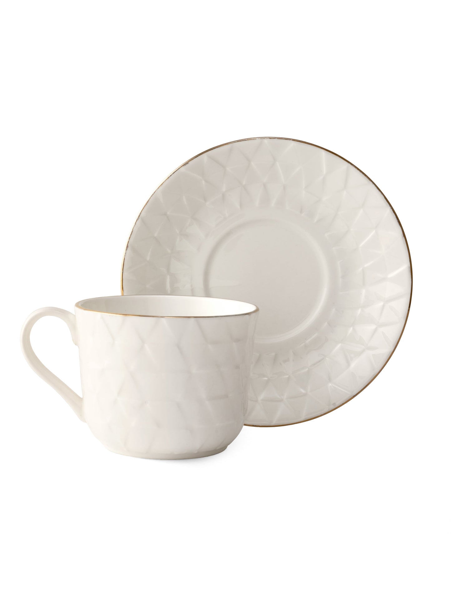 Delta Impression Cup & Saucer, 210ml, Set of 12 (6 Cups + 6 Saucers) (1101)