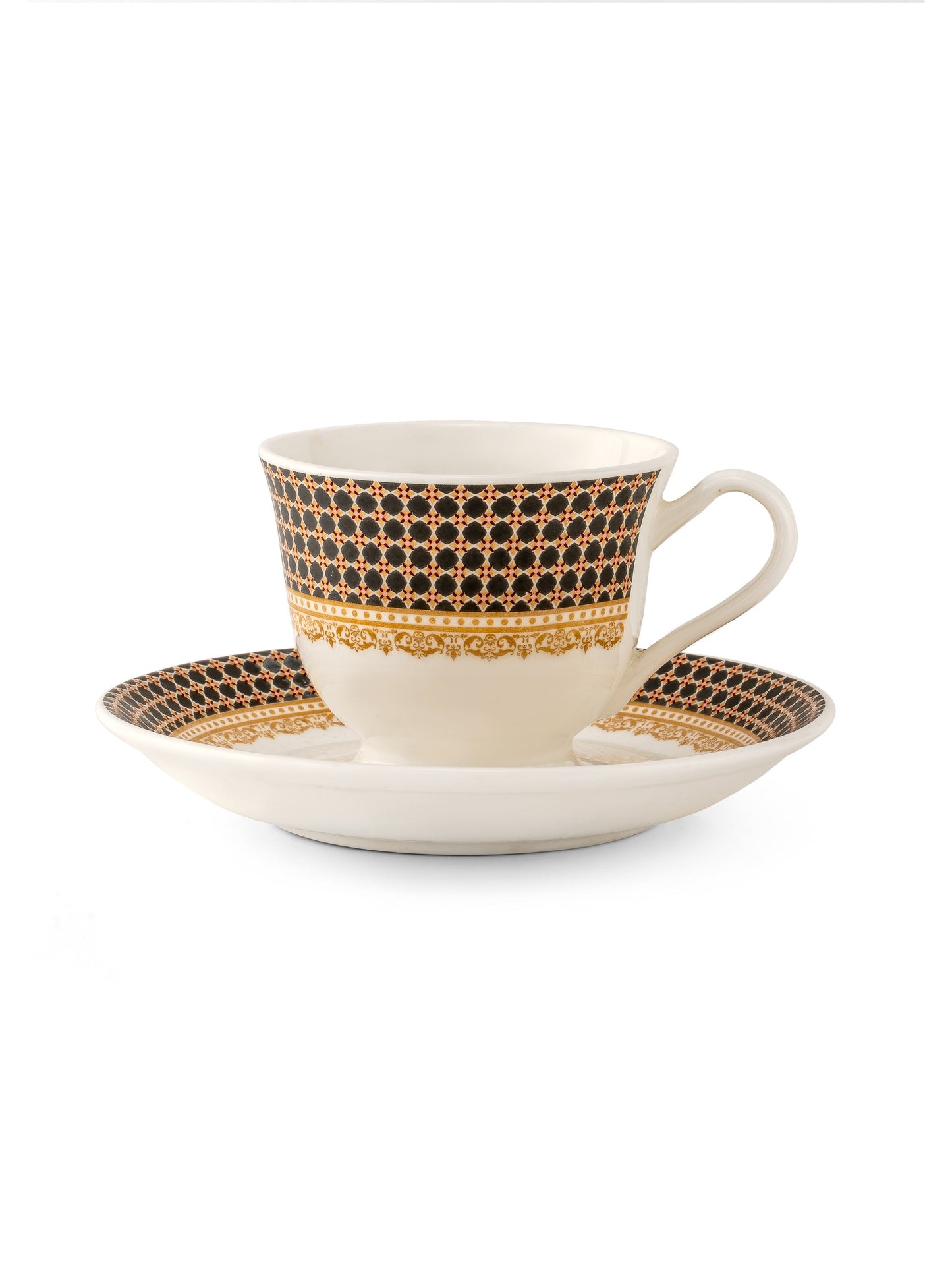 New Georgian Super Cup & Saucer, 210ml, Set of 12 (6 Cups + 6 Saucers) (S368)