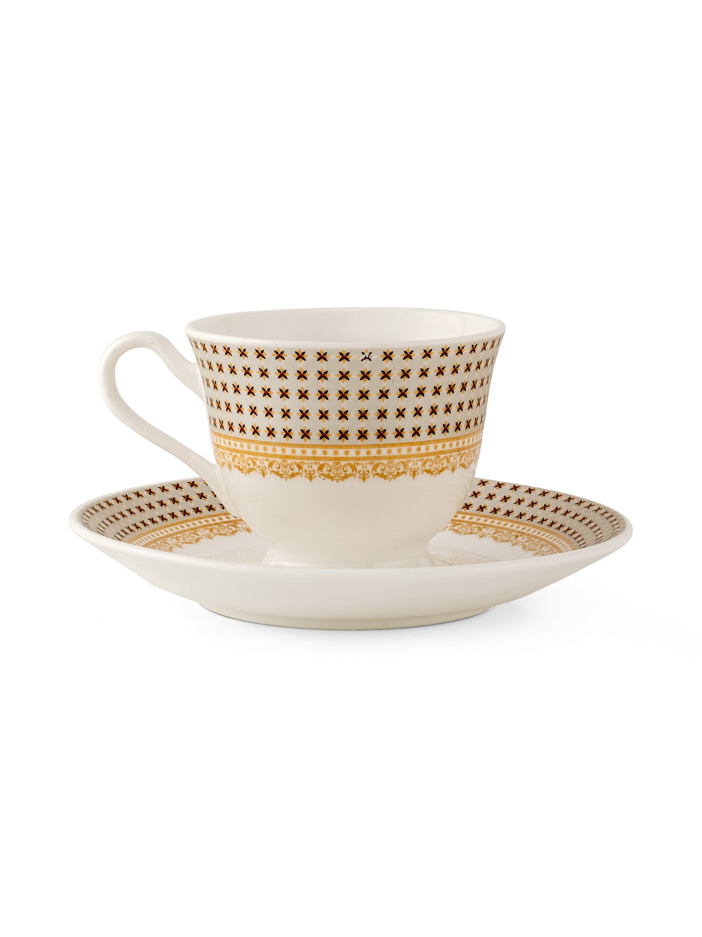 New Georgian Super Cup & Saucer, 210ml, Set of 12 (6 Cups + 6 Saucers) (S363)