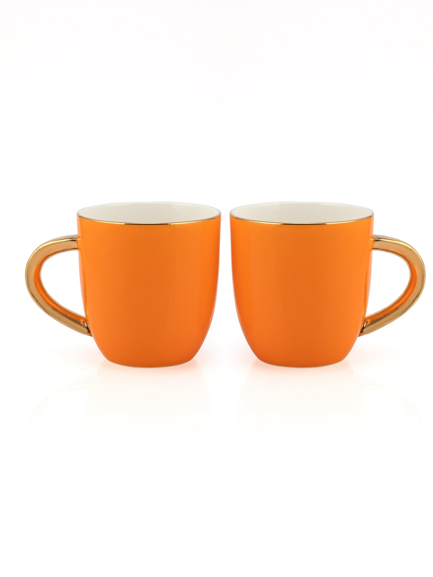 JCPL Ornate Skylight Coffee Mug/ Tea Cup, 220ml, Set of 6, Orange