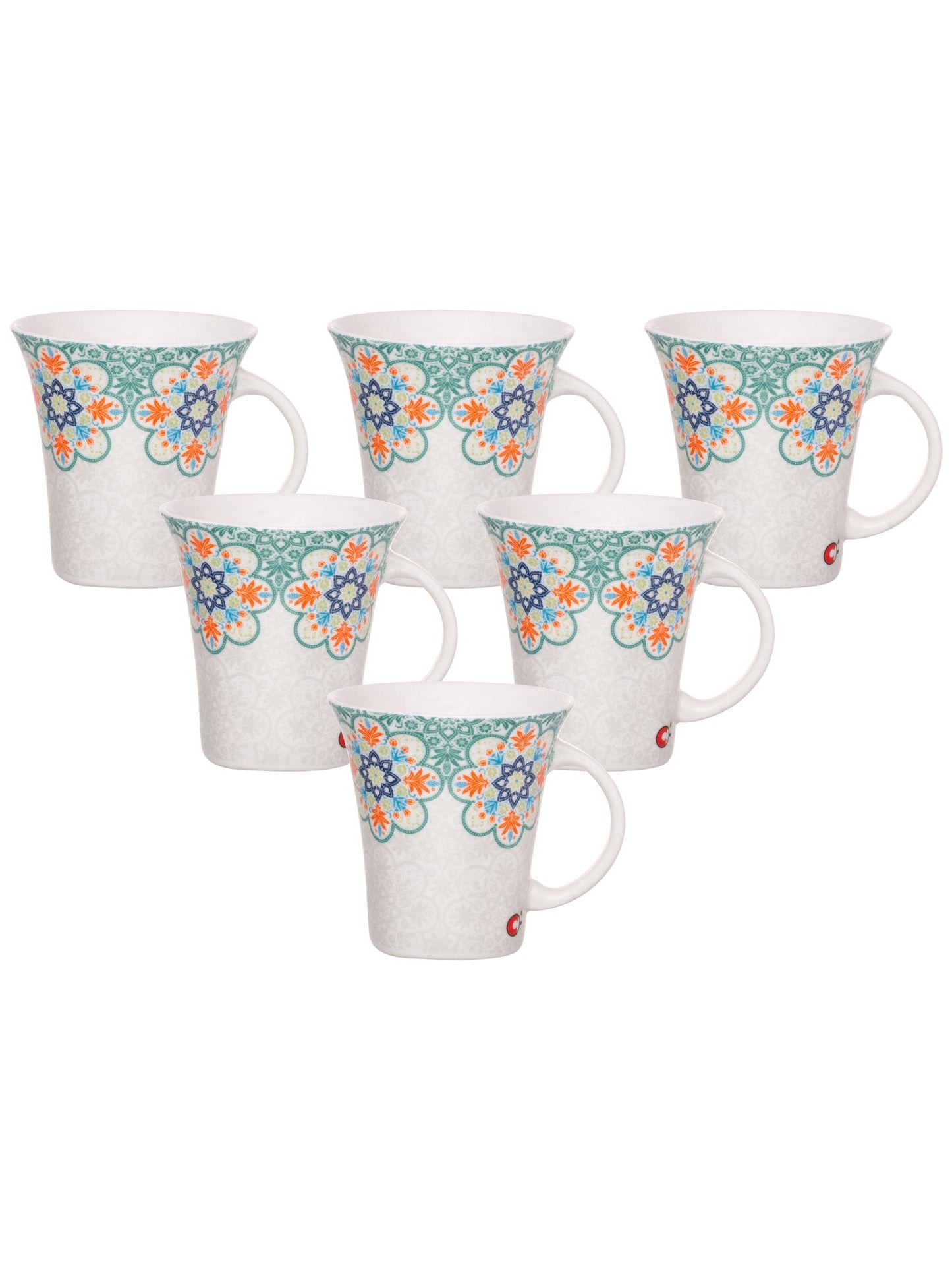 Heaven Hilton Coffee & Tea Mugs, 170ml, Set of 6 (309) - Clay Craft India