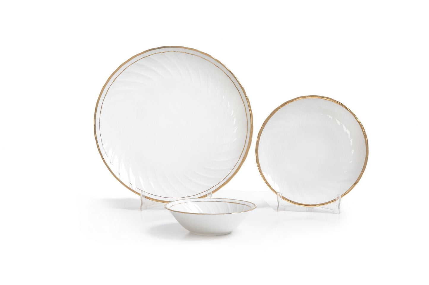 Ceramic Karina Dinner Set Gold Line 310 - Clay Craft India